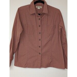 Dri Duck for Her Long Sleeve Shirt Size L Cotton Button Up Top Roll Tab Outdoors